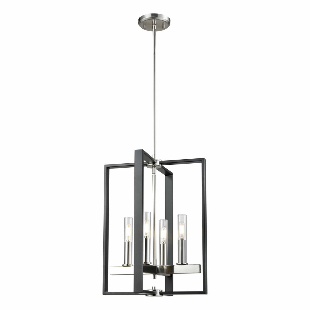 DVI Canada - DVP30248SN+GR-CL - Four Light Foyer Pendant - Blairmore - Satin Nickel And Graphite w/Clear Glass
