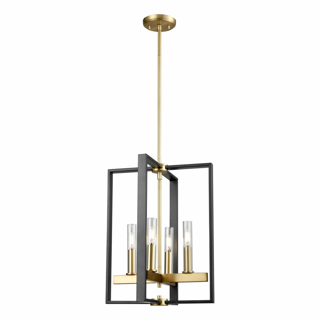 DVI Canada - DVP30248VBR+GR-CL - Four Light Foyer Pendant - Blairmore - Venetian Brass And Graphite w/Clear Glass