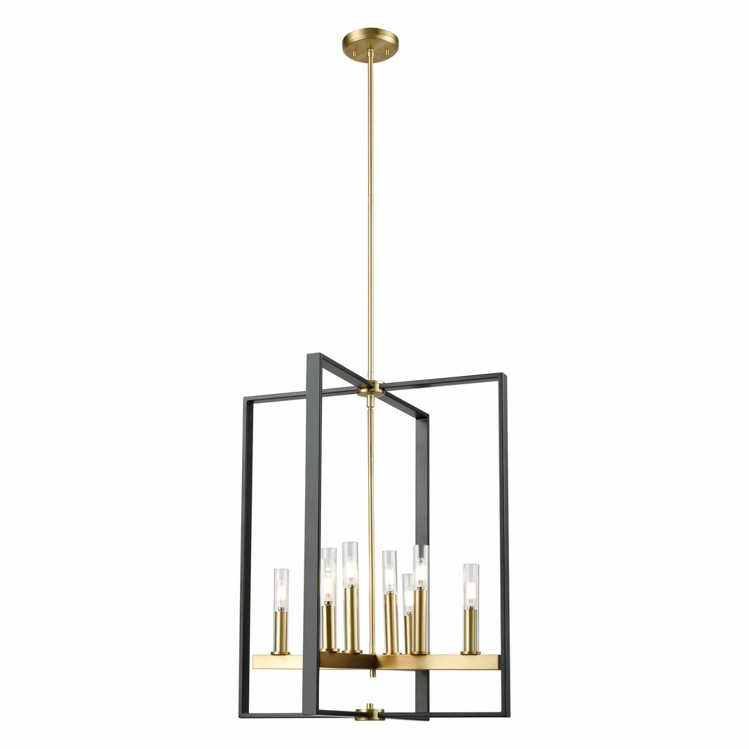 Blairmore Eight Light Foyer Pendant in Satin Nickel And Graphite With Clear Glass - available from The Lighting Shoppe, trusted by Canadian homeowners