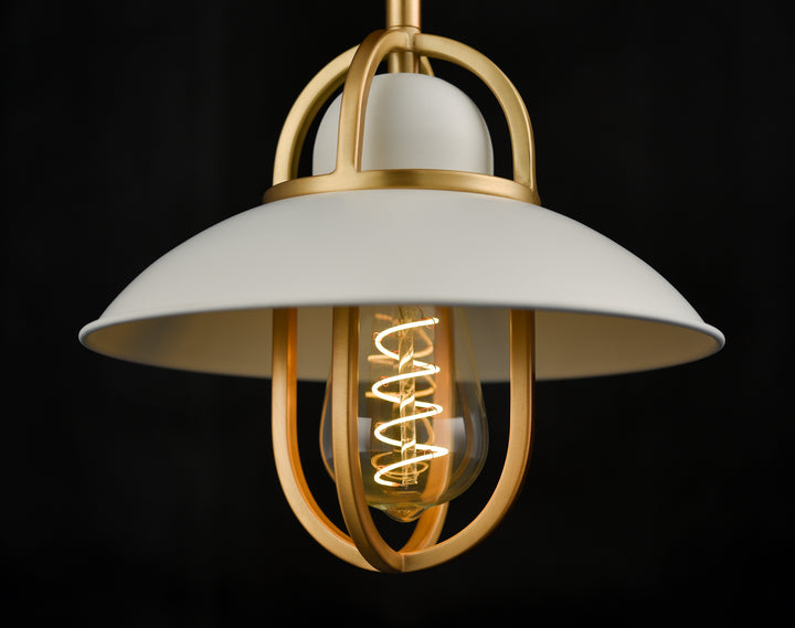DVI Canada - DVP31021MW+VBR - One Light Mini-Pendant - Peggy'S Cove - Matte White And Venetian Brass