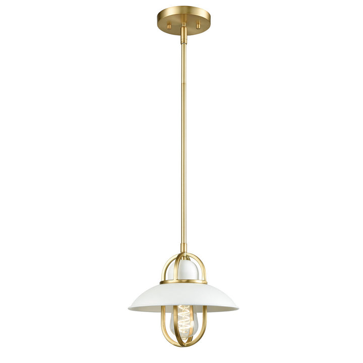 DVI Canada - DVP31021MW+VBR - One Light Mini-Pendant - Peggy'S Cove - Matte White And Venetian Brass