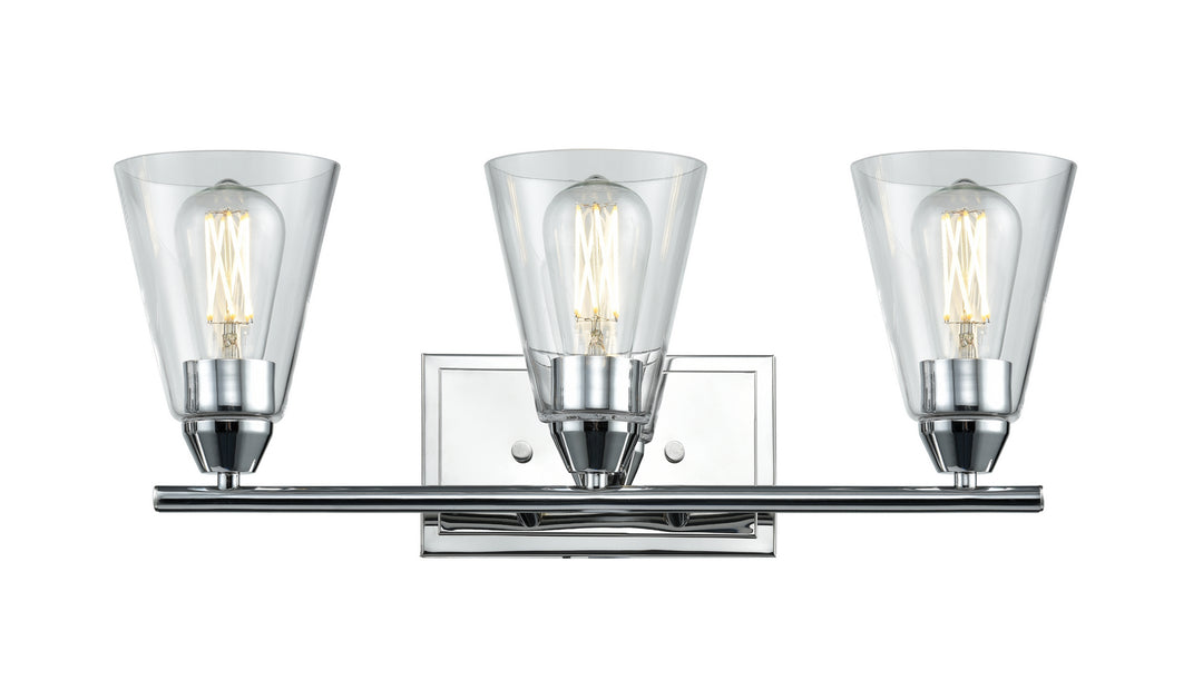DVI Canada - DVP34343CH-CL - Three Light Vanity - Louisbourg - Chrome w/Clear Glass