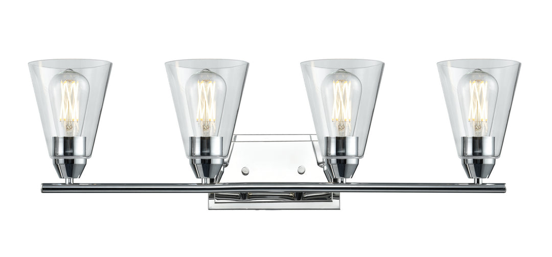 Louisbourg Four Light Vanity in Chrome w/Clear Glass - available from The Lighting Shoppe, trusted by Canadian homeowners