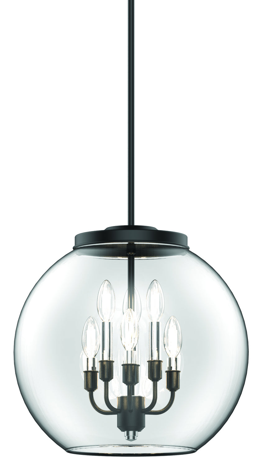 DVI Canada - DVP35049MF+GR-CL - Six Light Foyer Pendant - Frontenac - Multiple Finishes And Graphite w/Clear Glass