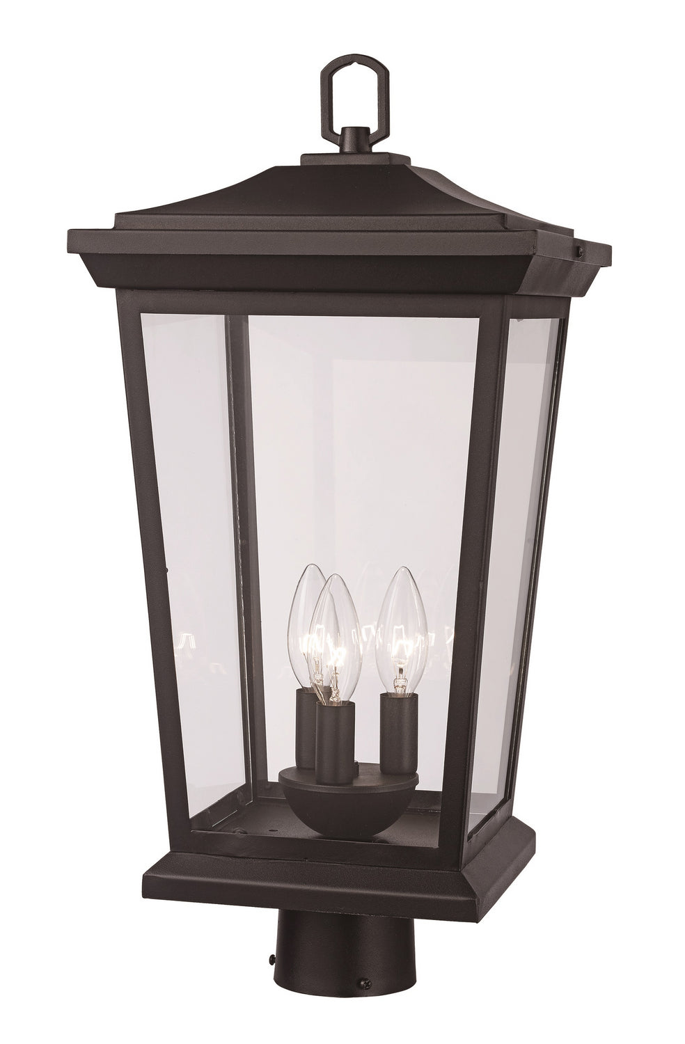 Three Light Postmount Lantern in Black - available from The Lighting Shoppe, trusted by Canadian homeowners