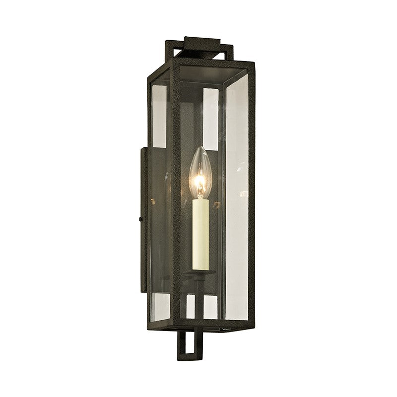 Beckham One Light Wall Lantern in Forged Iron - available from The Lighting Shoppe, trusted by Canadian homeowners