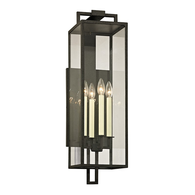 Beckham Four Light Wall Lantern in Forged Iron - available from The Lighting Shoppe, trusted by Canadian homeowners