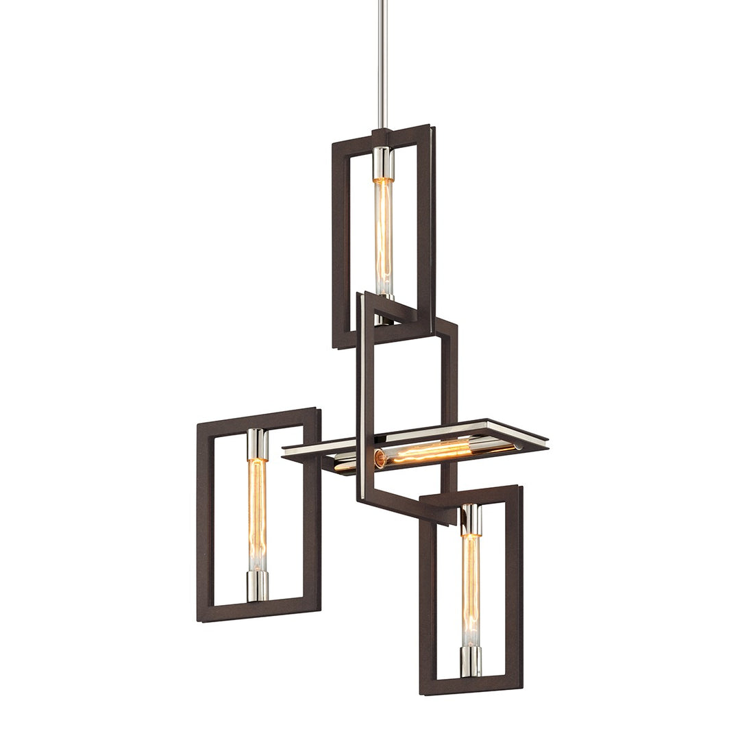 Enigma Four Light Chandelier in Textured Bronze - available from The Lighting Shoppe, trusted by Canadian homeowners