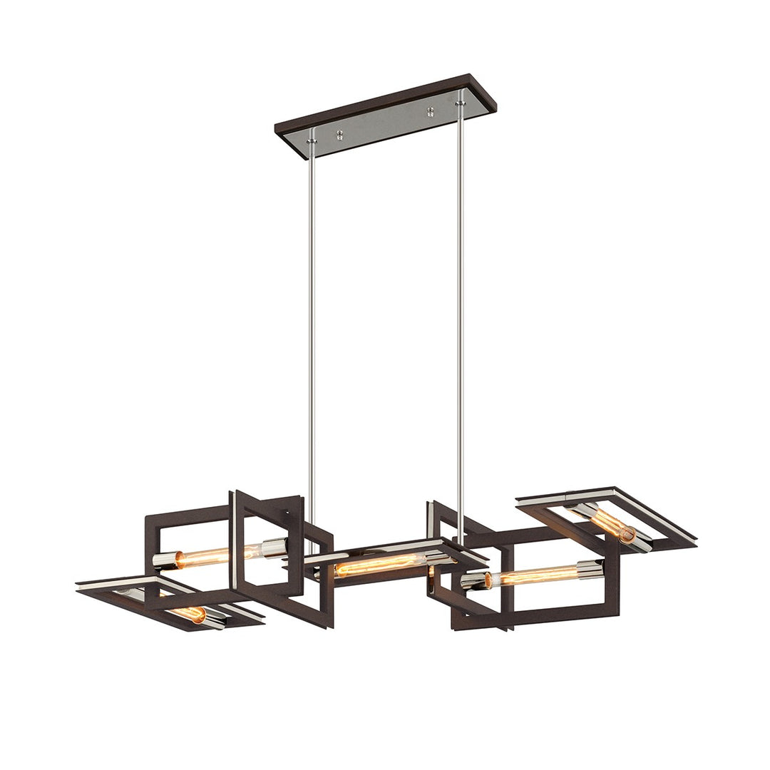 Troy Lighting Canada - F6185-TBZ/SS - Five Light Linear Pendant - Enigma - Textured Bronze