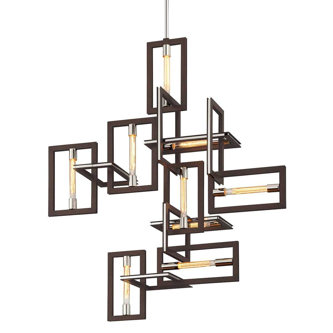 Troy Lighting Canada - F6189-TBZ/SS - Nine Light Chandelier - Enigma - Bronze With Polished Stainless