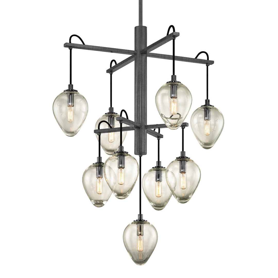 Brixton Nine Light Chandelier in Graphite/Black Chrome - available from The Lighting Shoppe, trusted by Canadian homeowners