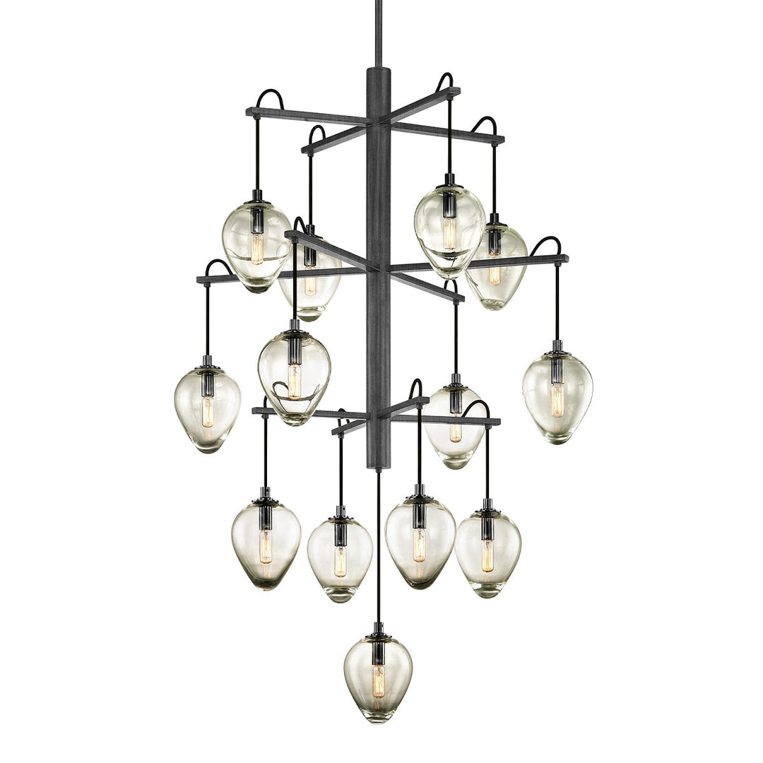 Brixton 13 Light Chandelier in Graphite/Black Chrome - available from The Lighting Shoppe, trusted by Canadian homeowners