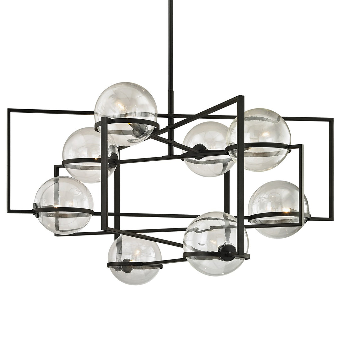 Elliot Eight Light Chandelier in Textured Black - available from The Lighting Shoppe, trusted by Canadian homeowners