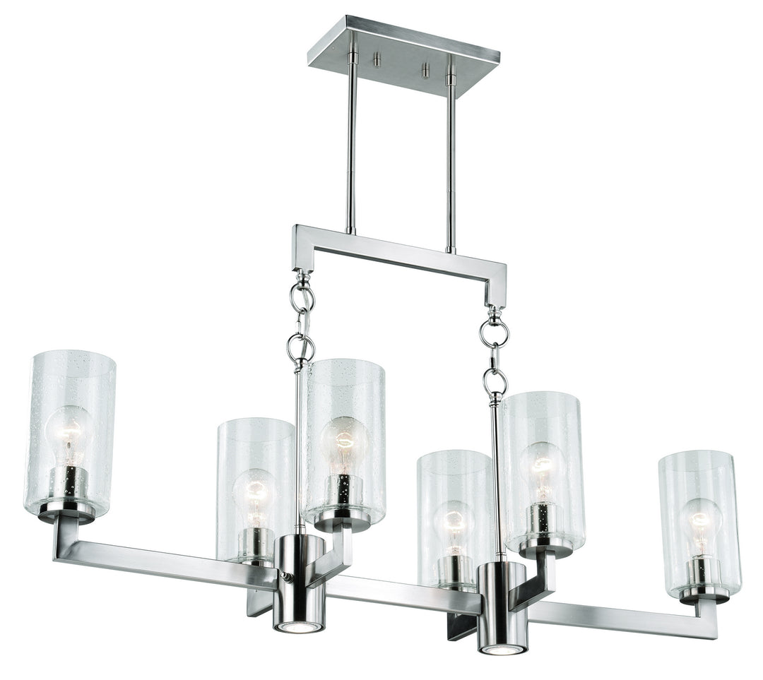 Addison Eight Light Linear Chandelier in Satin Nickel