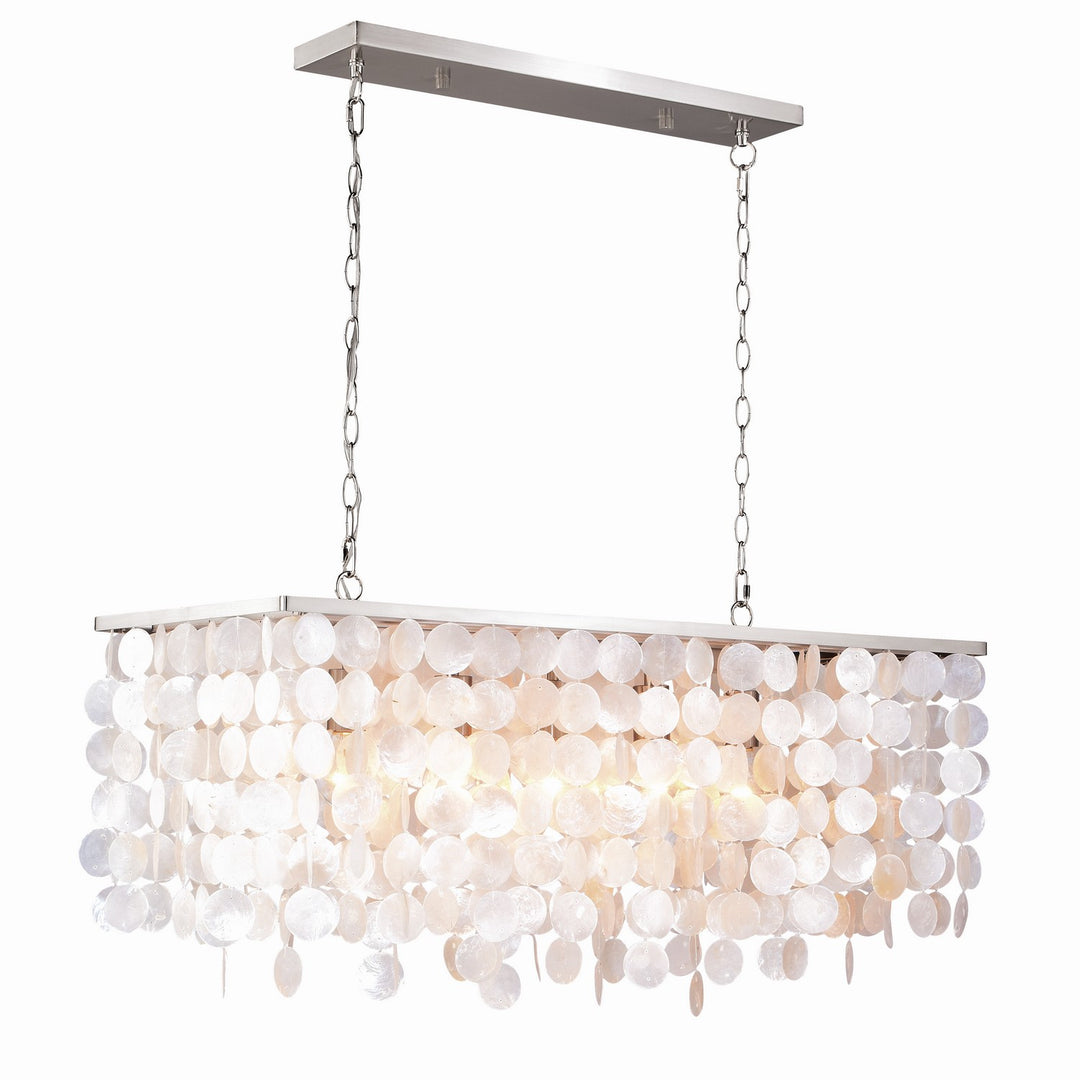 Elsa Five Light Linear Chandelier in Satin Nickel
