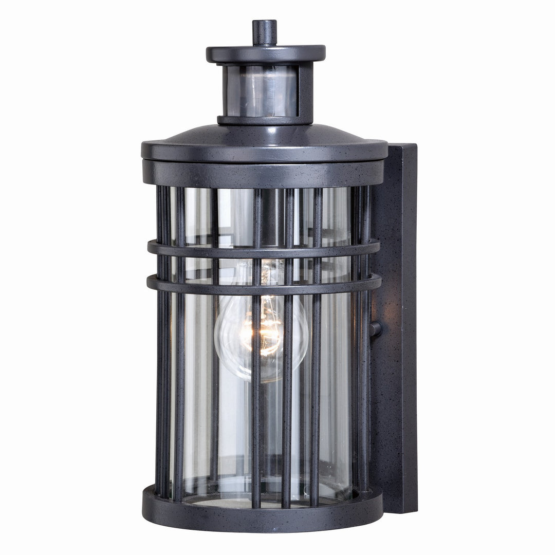 Wrightwood One Light Motion Sensor Outdoor Wall Light in Vintage Black