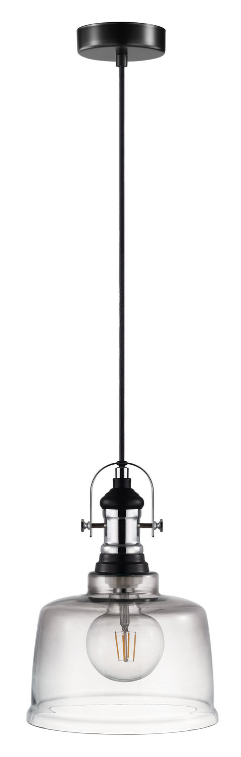Gilwell One Light Pendant in Matte Black & Chrome - available from The Lighting Shoppe, trusted by Canadian homeowners