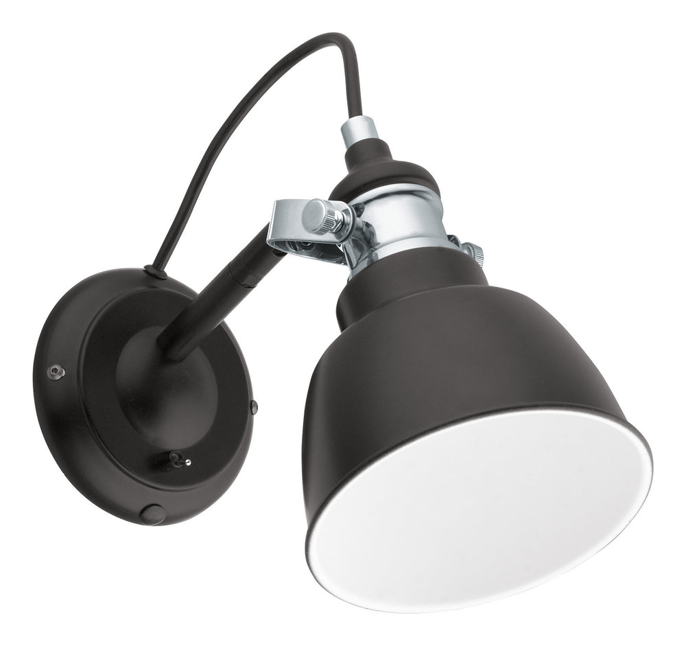 Thornford One Light Wall Mount in Matte Black & Chrome - available from The Lighting Shoppe, trusted by Canadian homeowners