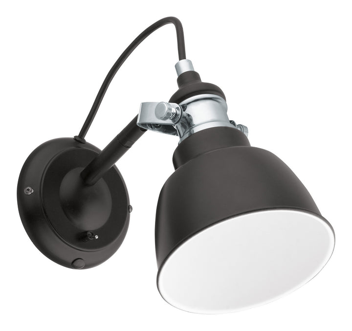 Thornford One Light Wall Mount in Matte Black & Chrome - available from The Lighting Shoppe, trusted by Canadian homeowners