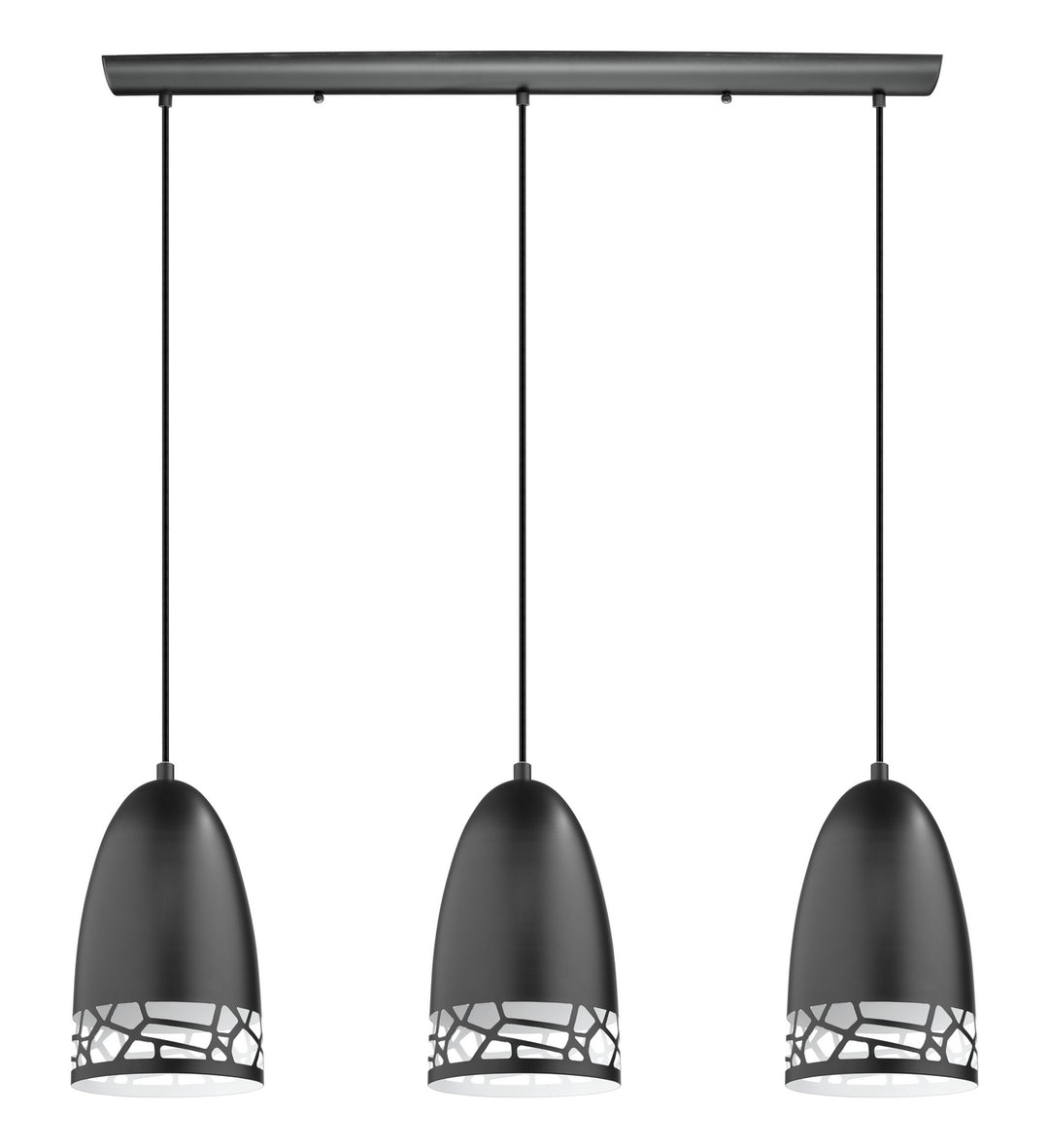 Savignano Three Light Suspension in Matte Black - available from The Lighting Shoppe, trusted by Canadian homeowners