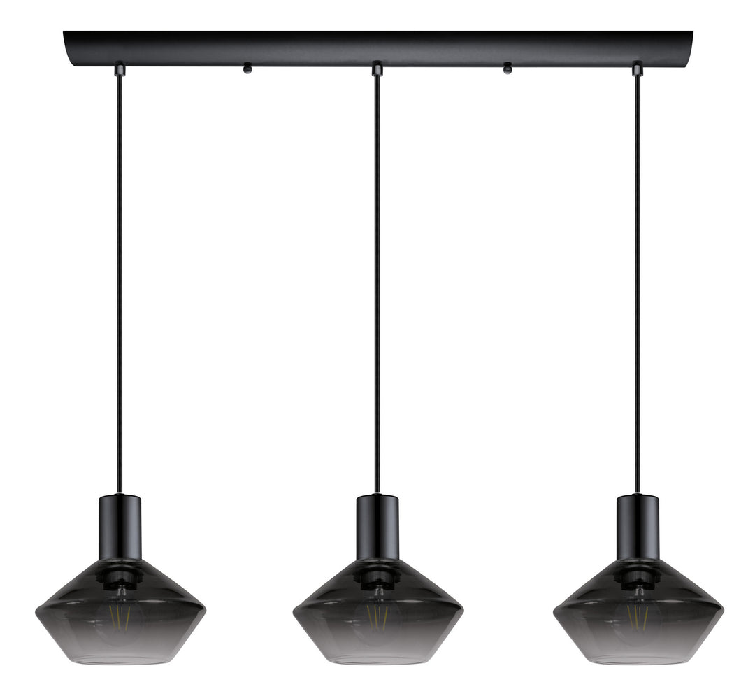 Ponzano Three Light Suspension in Black Chrome - available from The Lighting Shoppe, trusted by Canadian homeowners