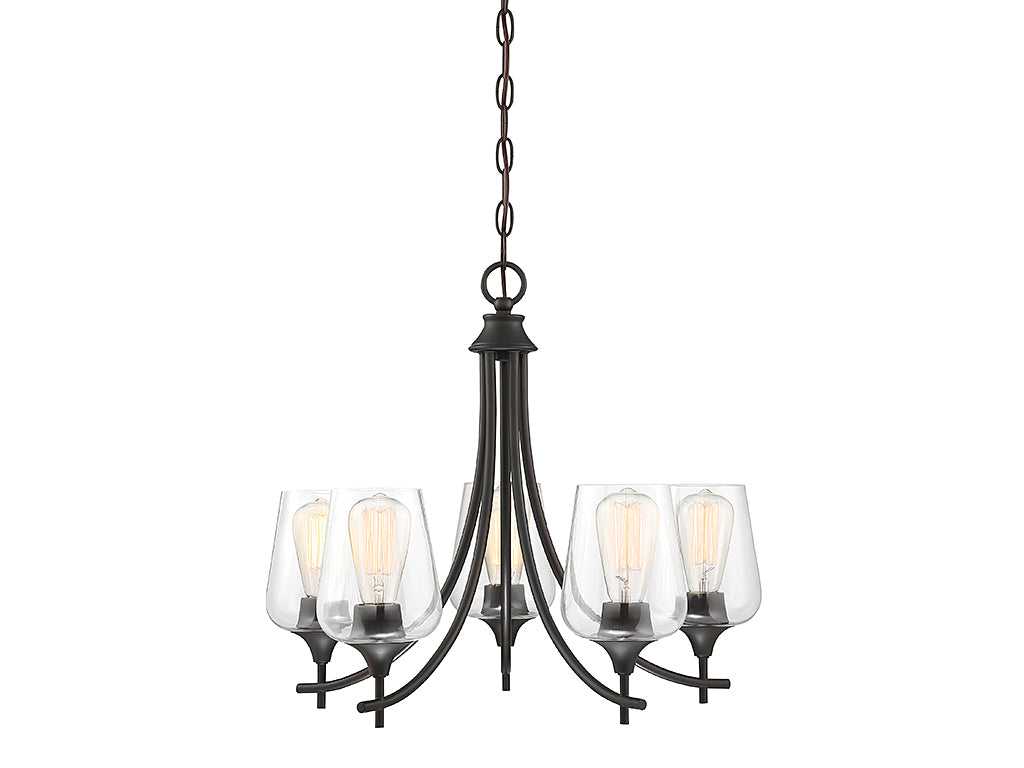 Octave Five Light Chandelier in English Bronze Savoy House