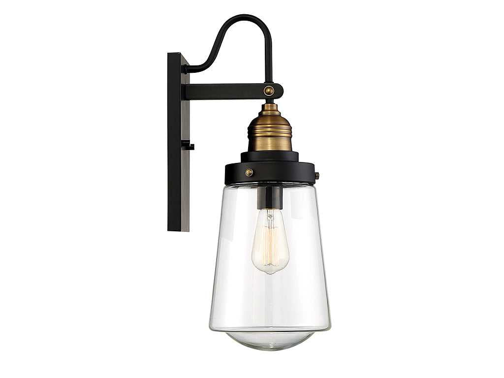Savoy House - 5-2066-51 - One Light Wall Mount - Macauley - Vintage Black w/Warm Brass