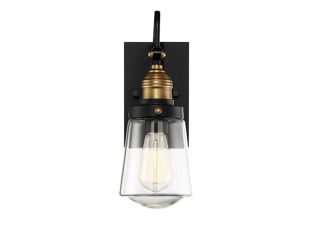 Savoy House - 5-2067-51 - One Light Wall Mount - Macauley - Vintage Black w/Warm Brass