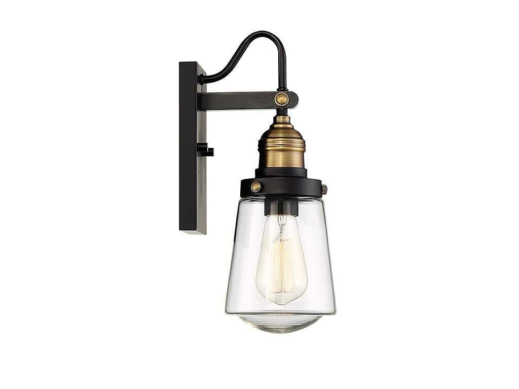 Savoy House - 5-2067-51 - One Light Wall Mount - Macauley - Vintage Black w/Warm Brass