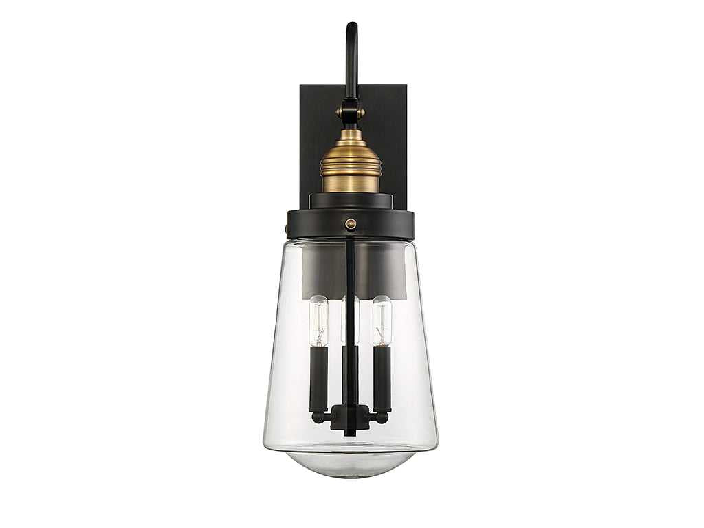 Savoy House - 5-2068-51 - Three Light Wall Lantern - Macauley - Vintage Black w/Warm Brass