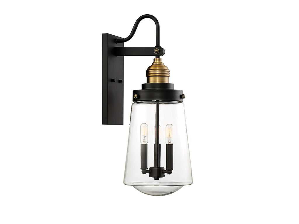 Savoy House - 5-2068-51 - Three Light Wall Lantern - Macauley - Vintage Black w/Warm Brass