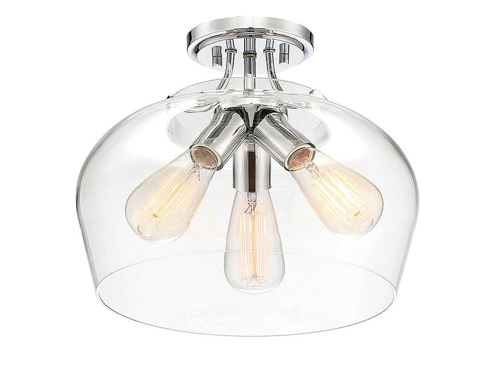 Savoy House - 6-4035-3-11 - Three Light Semi-Flush Mount - Octave - Polished Chrome