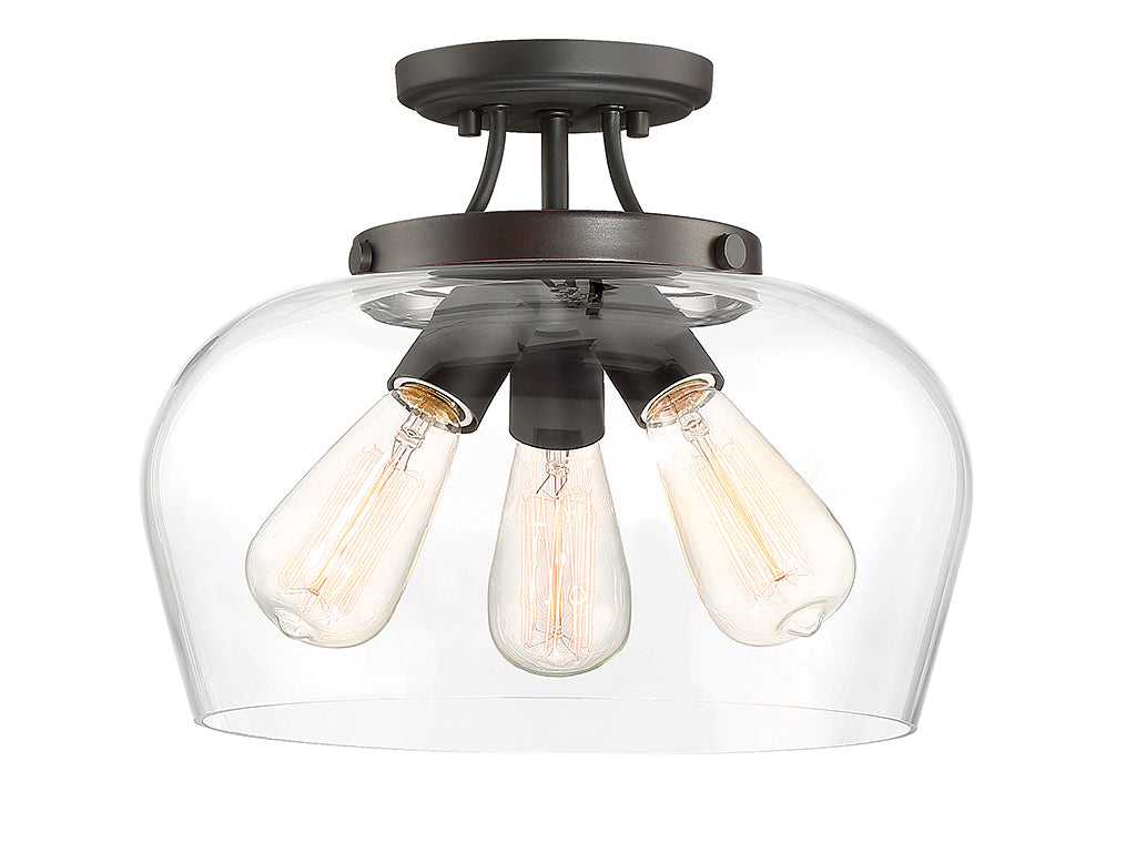 Savoy House - 6-4035-3-13 - Three Light Semi-Flush Mount - Octave - English Bronze