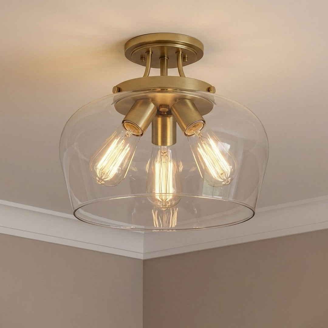 Savoy House - 6-4035-3-322 - Three Light Semi-Flush Mount - Octave - Warm Brass