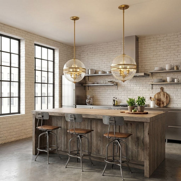 Savoy House - 7-200-3-322 - Three Light Pendant - Stirling - Warm Brass