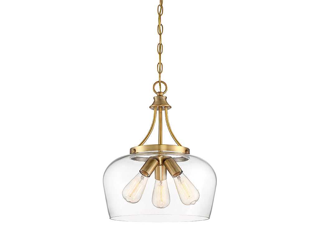 Savoy House - 7-4034-3-322 - Three Light Pendant - Octave - Warm Brass