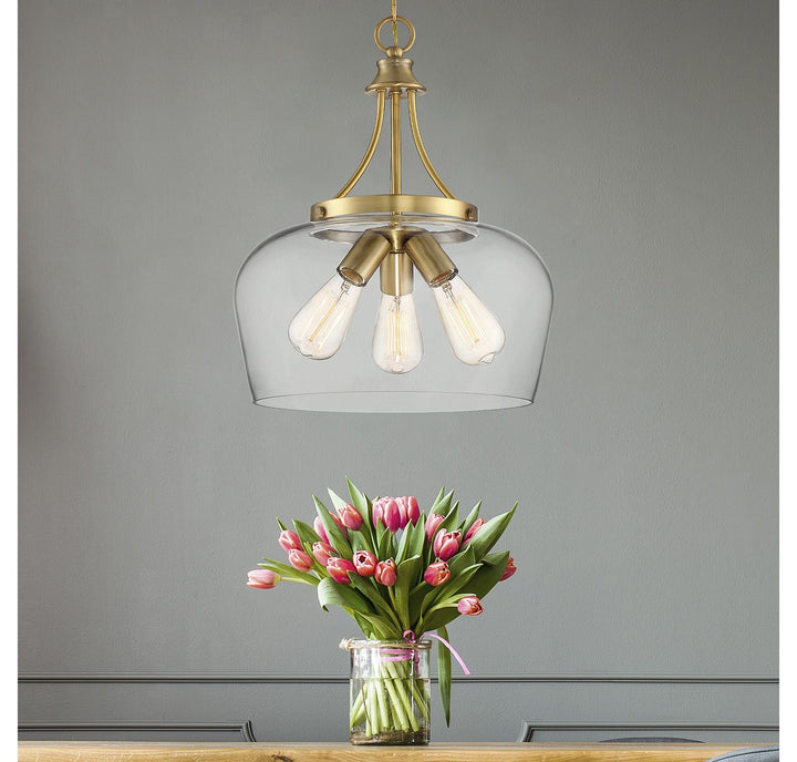 Savoy House - 7-4034-3-322 - Three Light Pendant - Octave - Warm Brass
