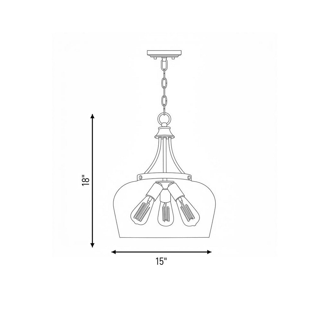 Savoy House - 7-4034-3-322 - Three Light Pendant - Octave - Warm Brass