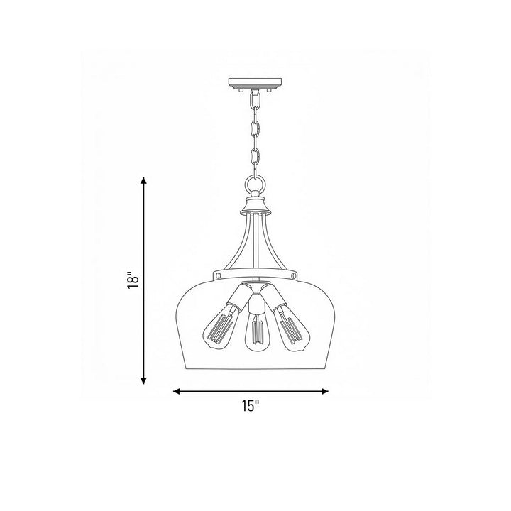 Savoy House - 7-4034-3-322 - Three Light Pendant - Octave - Warm Brass