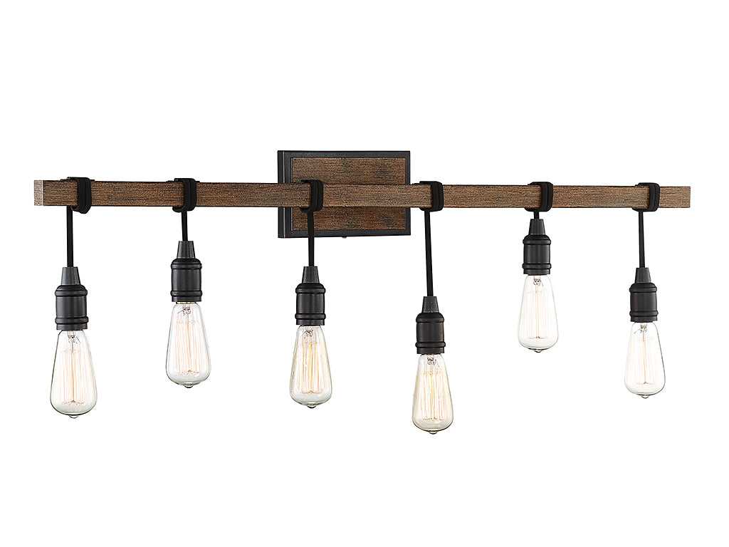 Burgess Six Light Bath Bar in Durango Savoy House