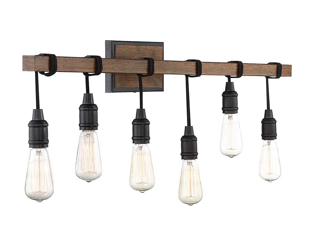 Burgess Six Light Bath Bar in Durango Savoy House