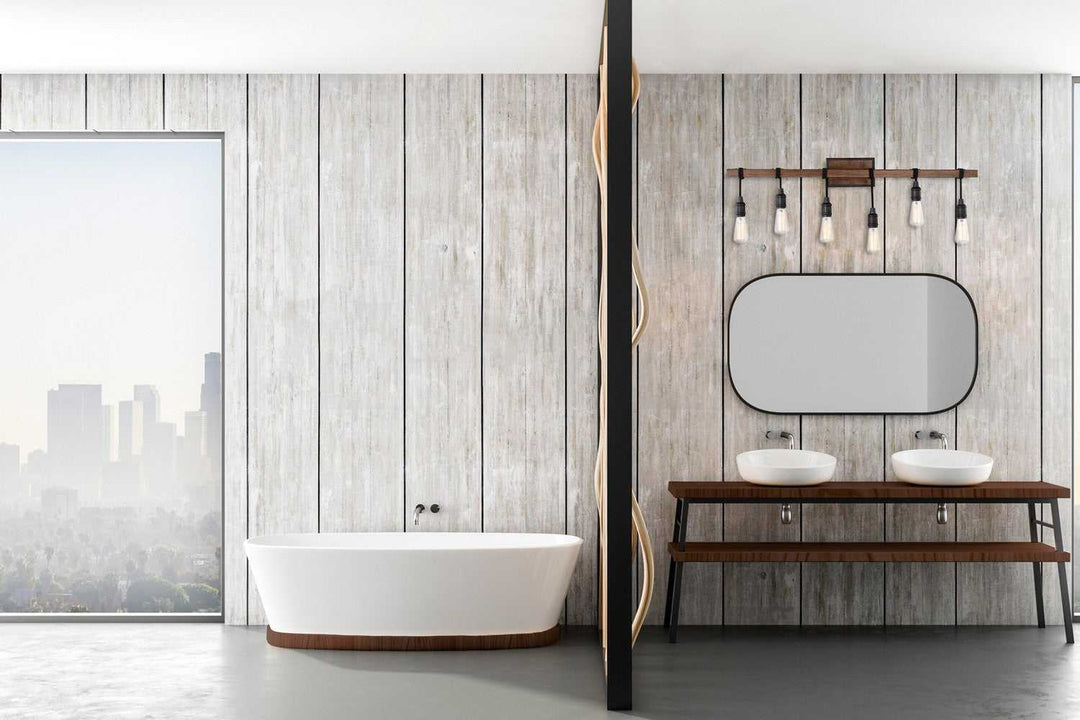 Burgess Six Light Bath Bar in Durango Savoy House