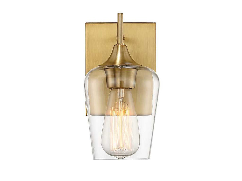 Octave One Light Wall Sconce in Warm Brass Savoy House