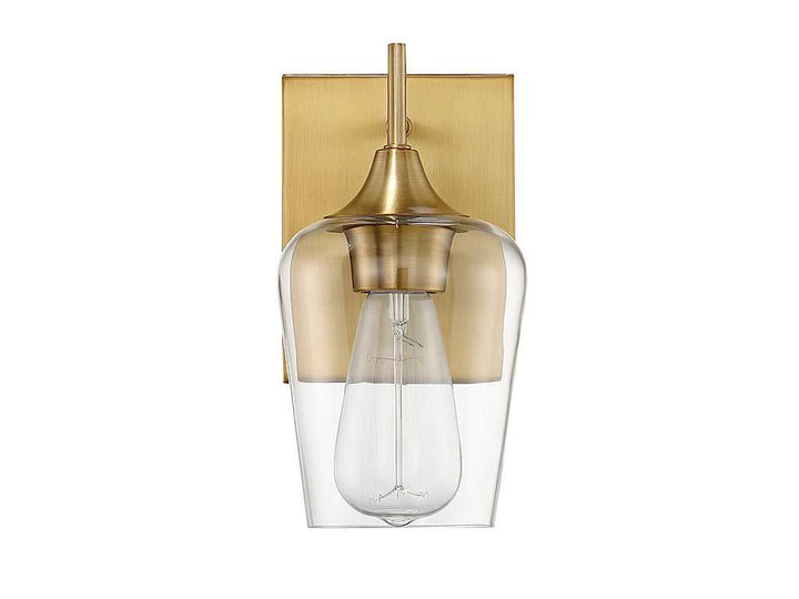 Octave One Light Wall Sconce in Warm Brass Savoy House