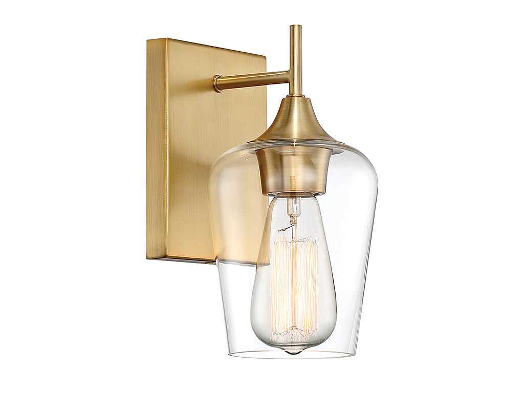 Octave One Light Wall Sconce in Warm Brass Savoy House