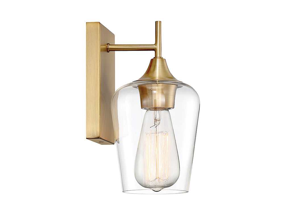 Octave One Light Wall Sconce in Warm Brass Savoy House