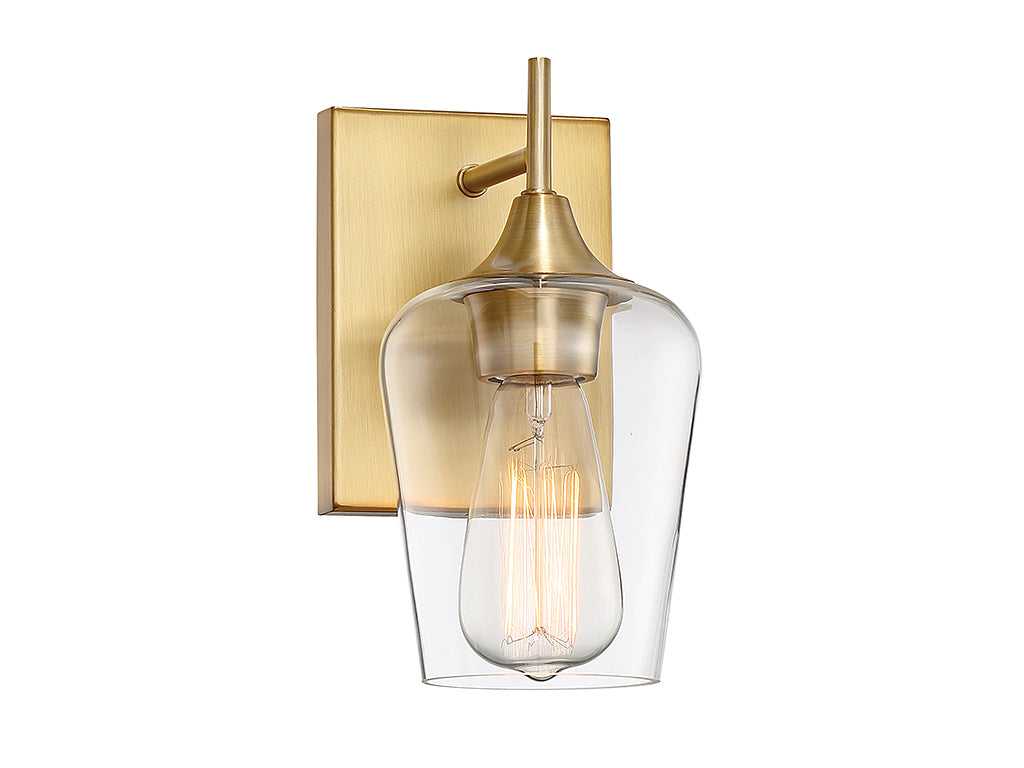 Octave One Light Wall Sconce in Warm Brass Savoy House