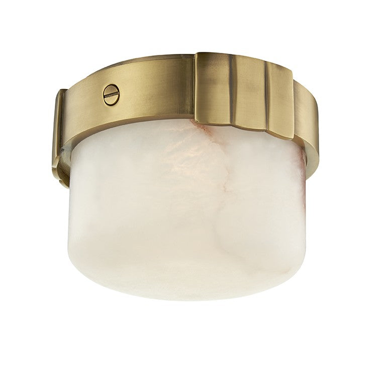 Beckett LED Flush Mount in Aged Brass - available from The Lighting Shoppe, trusted by Canadian homeowners