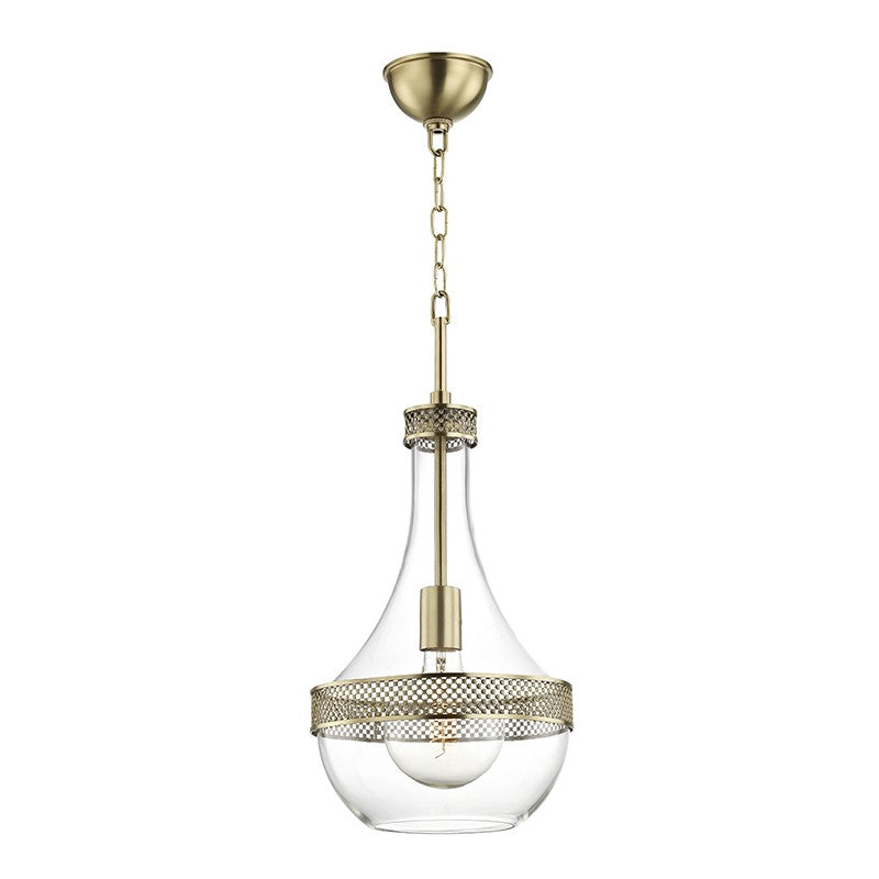 Hagen One Light Pendant in Aged Brass - available from The Lighting Shoppe, trusted by Canadian homeowners