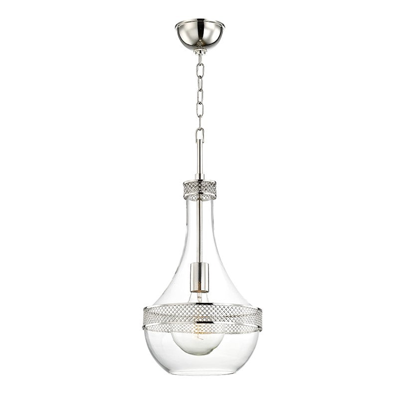 Hagen One Light Pendant in Polished Nickel - available from The Lighting Shoppe, trusted by Canadian homeowners